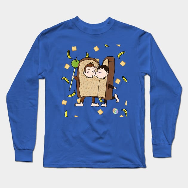 Monkey Toast Love No Background Celeraine Long Sleeve T-Shirt by Materiaboitv